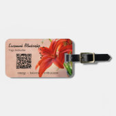 Étiquette À Bagage Tiger Lily Photo Business QR Code Modèle (Devant horizontal)