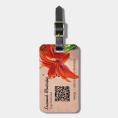 Étiquette À Bagage Tiger Lily Photo Business QR Code Modèle (Devant Vertical)