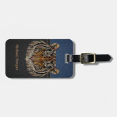 Étiquette À Bagage Tiger Tiger Leaer Look Bleu, Noir (Devant horizontal)