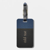 Étiquette À Bagage Tiger Tiger Leaer Look Bleu, Noir (Dos Vertical)