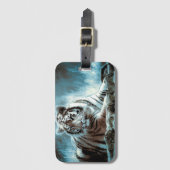 Étiquette À Bagage Tigre blanc (Devant Vertical)