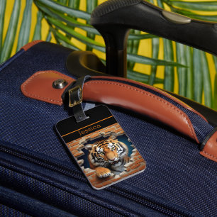 Étiquette À Bagage Tigre doux orange