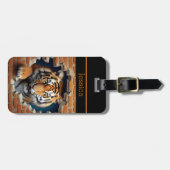 Étiquette À Bagage Tigre doux orange (Devant horizontal)