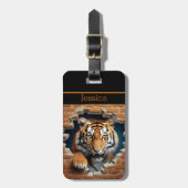 Étiquette À Bagage Tigre doux orange (Devant Vertical)