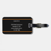 Étiquette À Bagage Tigre doux orange (Dos horizontal)