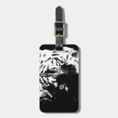 Étiquette À Bagage Tigre noir et blanc Pop Art (Devant Vertical)