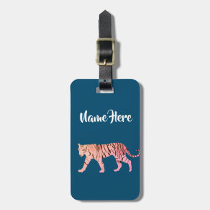 Étiquette À Bagage Tigre rose personnalisé