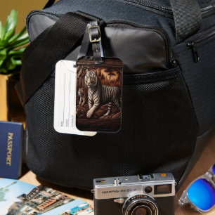 Étiquette À Bagage Tigres Bengaux En Forêt