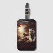 Étiquette À Bagage Tigres Blancs Dans Les Sundarbans (Devant Vertical)