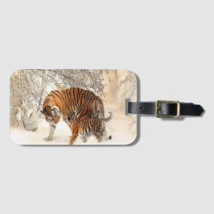 Étiquette À Bagage tigres sur neige