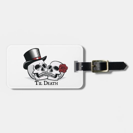 Étiquette À Bagage Til Death Mr et Mme Mariage Skulls (Devant horizontal)