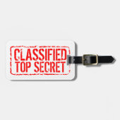 Étiquette À Bagage Timbre en caoutchouc rouge secret classifié person (Devant horizontal)