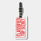 Étiquette À Bagage Timbre en caoutchouc rouge secret classifié person (Devant Vertical)