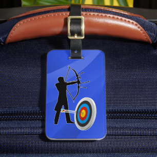 Étiquette À Bagage Tir à l'arc - Conception d'archer et de cible