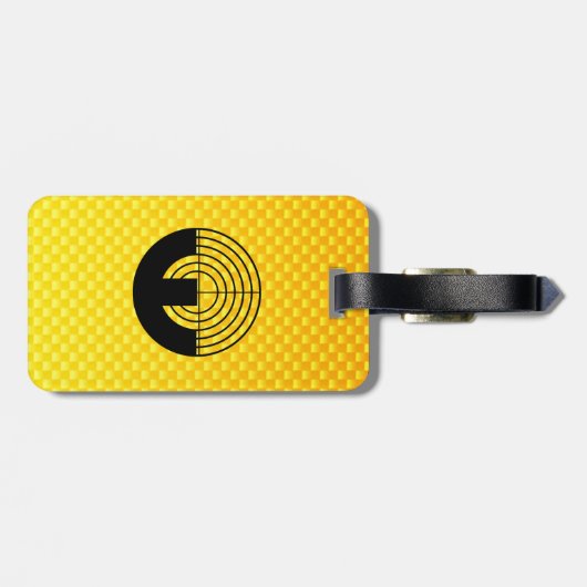 Étiquette À Bagage Tir jaune-orange de sport (Dos horizontal)