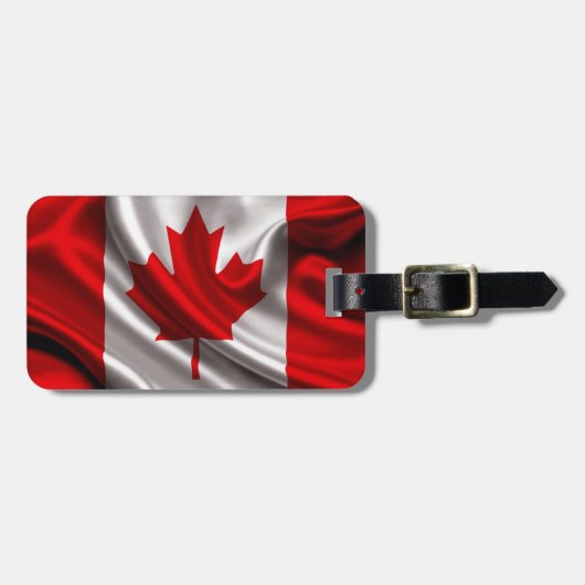 Étiquette À Bagage Tissu canadien de drapeau (Devant horizontal)