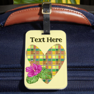 Étiquette À Bagage Tissu coloré des Caraïbes Madras Tartan