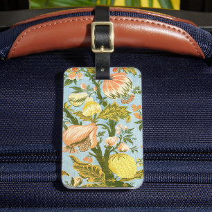 Étiquette À Bagage Tissu damassé floral aux fruits de style baroque c