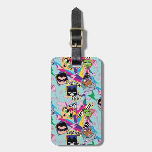 Étiquette À Bagage Titans Ados, allez ! | Retro 90's Group Collage (Devant Vertical)