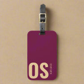 Étiquette À Bagage Titre original en gras Monogramme Bourgogne