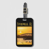 Étiquette À Bagage Titusville, Floride coucher de soleil - Voyage Pho (Devant Vertical)