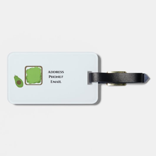 Étiquette À Bagage Toast Avocado (Dos horizontal)