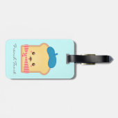 Étiquette À Bagage Toast français mignon et heureux (Dos horizontal)