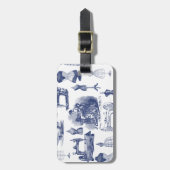 Étiquette À Bagage Toile à coudre vintage (Devant Vertical)