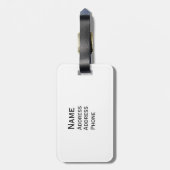 Étiquette À Bagage Toile dans noir et le blanc (Dos Vertical)