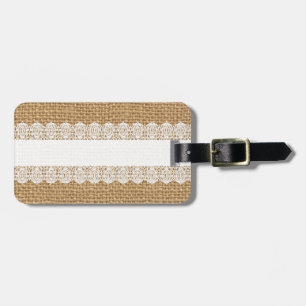 Étiquette À Bagage Toile de jute avec la dentelle sensible - style