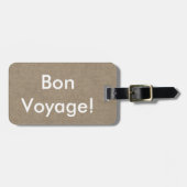 Étiquette À Bagage Toile de jute de Faux (Devant horizontal)