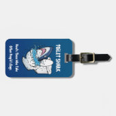 Étiquette À Bagage Toilette Shark Funny Blue Cartoon (Devant horizontal)