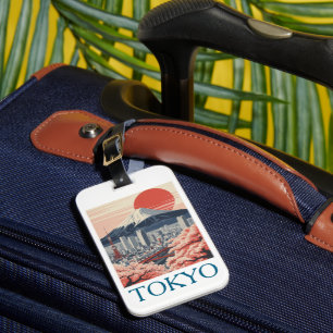 Étiquette À Bagage Tokyo Rétro Japon Voyage Vintage