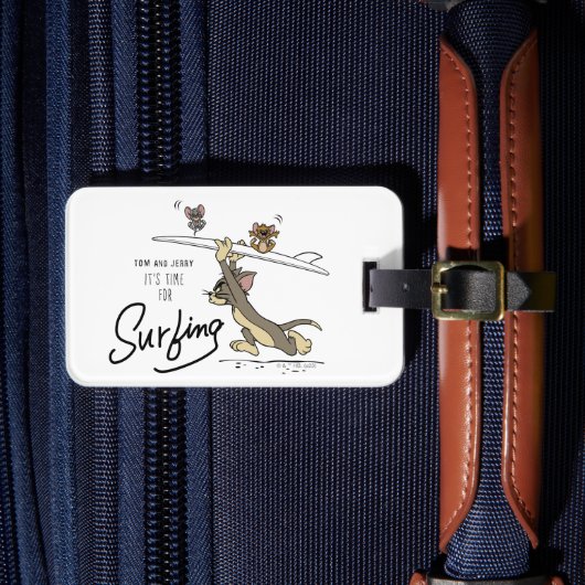 Étiquette À Bagage Tom & Jerry "Il est temps de surfer" (Insitu Rectoal 4)