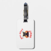 Étiquette À Bagage TON SANG MAINTENANT !! - Chat vampire (Dos Vertical)
