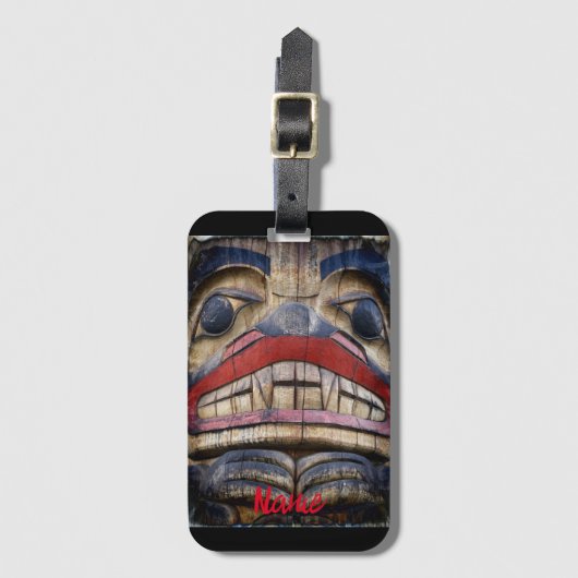 Étiquette À Bagage Tonnerre à visage totem (Devant Vertical)