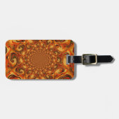 Étiquette À Bagage Tons Abstraits orange, marron et vert (Devant horizontal)