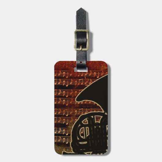 Étiquette À Bagage Tons chauds Horn Français ID280 (Devant Vertical)