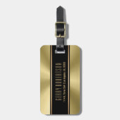 Étiquette À Bagage Tons d'or métallique Look en acier inoxydable (Devant Vertical)