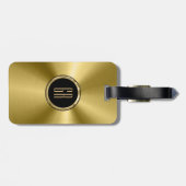 Étiquette À Bagage Tons d'or métallique Look en acier inoxydable (Dos horizontal)