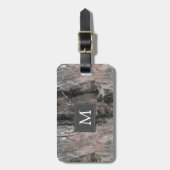 Étiquette À Bagage Tons Gris Marbre Motif (Devant Vertical)