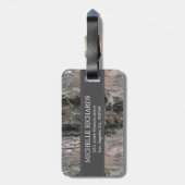 Étiquette À Bagage Tons Gris Marbre Motif (Dos Vertical)