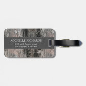 Étiquette À Bagage Tons Gris Marbre Motif (Dos horizontal)