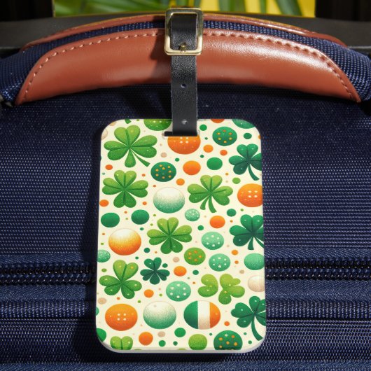 ÉTIQUETTE À BAGAGE TONS VERT & ORANGE THÈME IRLANDAIS (Insitu Rectoal 2)
