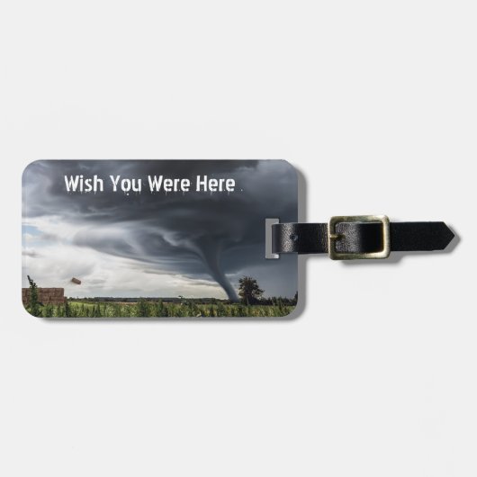 Étiquette À Bagage Tornade orageuse levant des balles de foin (Devant horizontal)