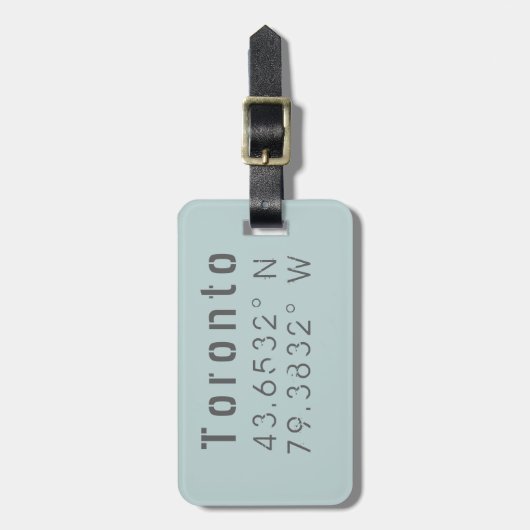 Étiquette À Bagage Toronto Latitude Longitude (Devant Vertical)
