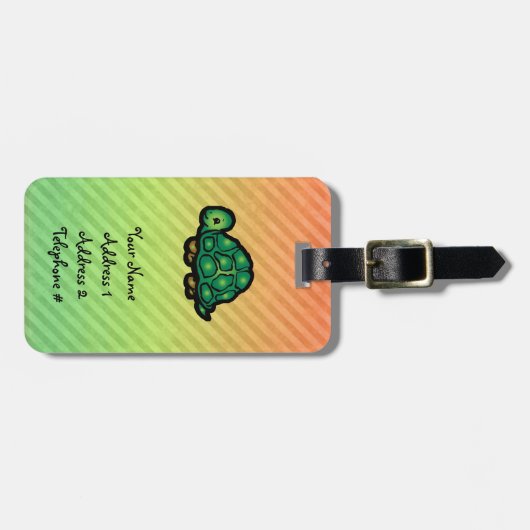 Étiquette À Bagage Tortue (Devant horizontal)