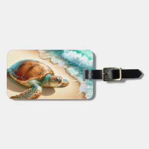 Étiquette À Bagage Tortue de mer Océan turquoise