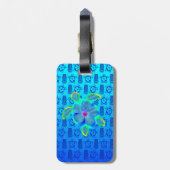 Étiquette À Bagage Tortue et ketmie tropicales de Honu (Dos Vertical)