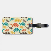 Étiquette À Bagage Tortue multicolore (Dos horizontal)